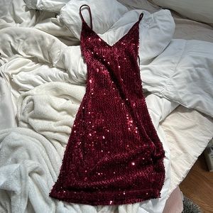 Dillards sparkly red dress